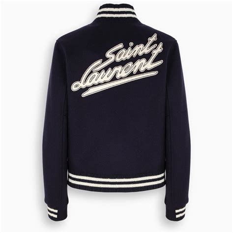 ysl varsity jacket blue|saint laurent varsity jacket.